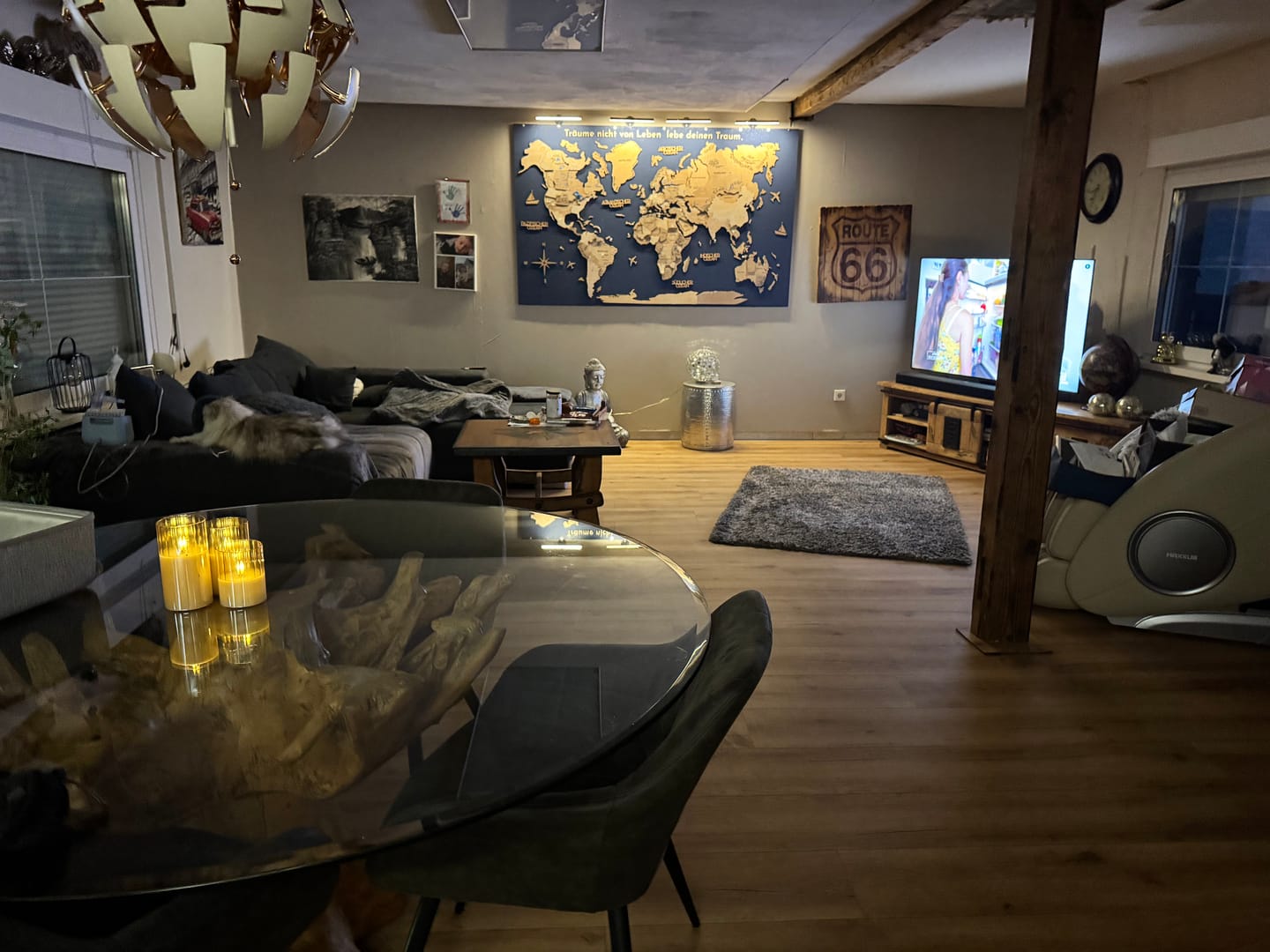 Customer photo review of 3D Wooden World Map Gold
