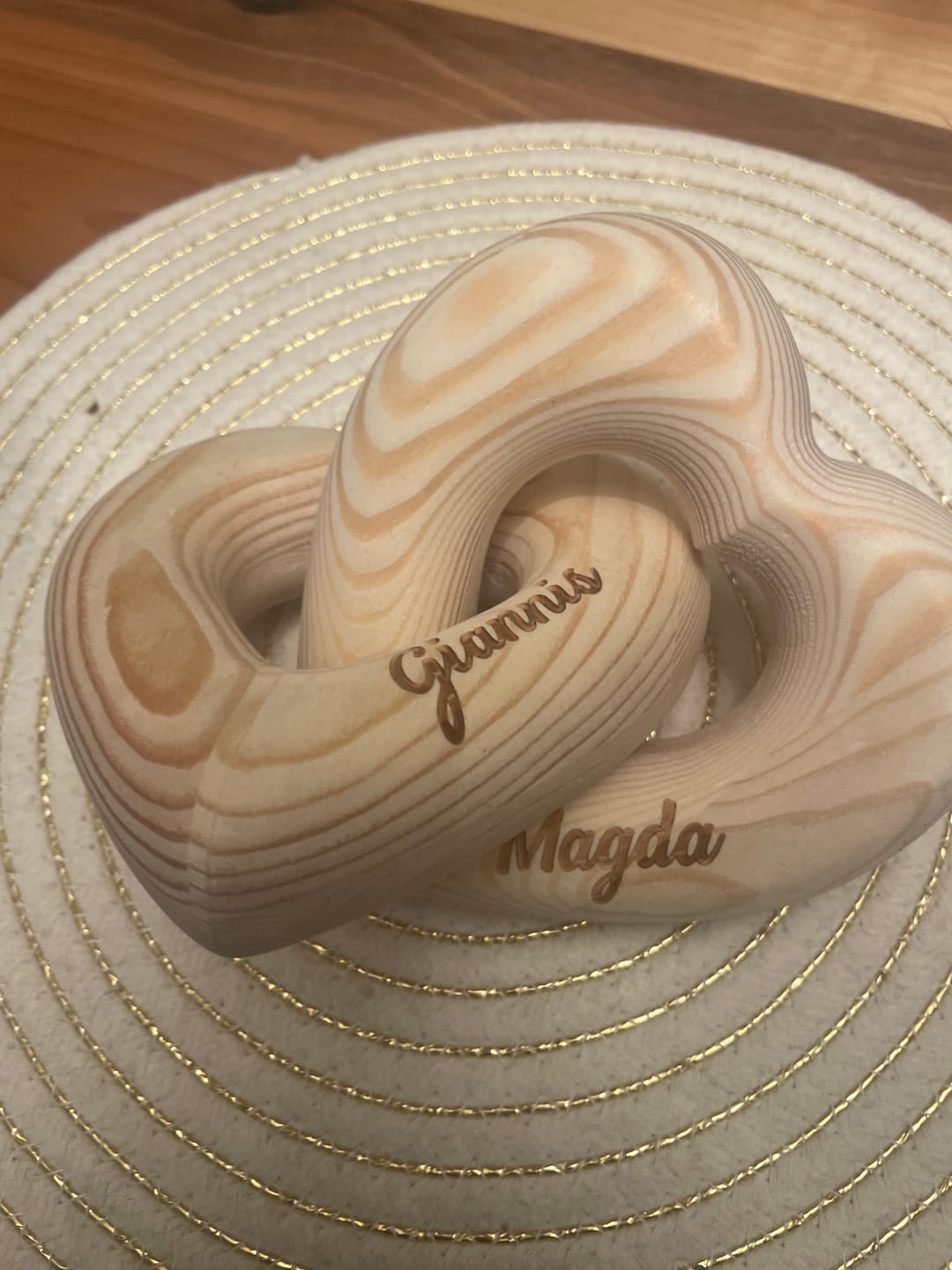 Customer photo review of Romantic Couple - Personalized Infinity Heart Sculpture
