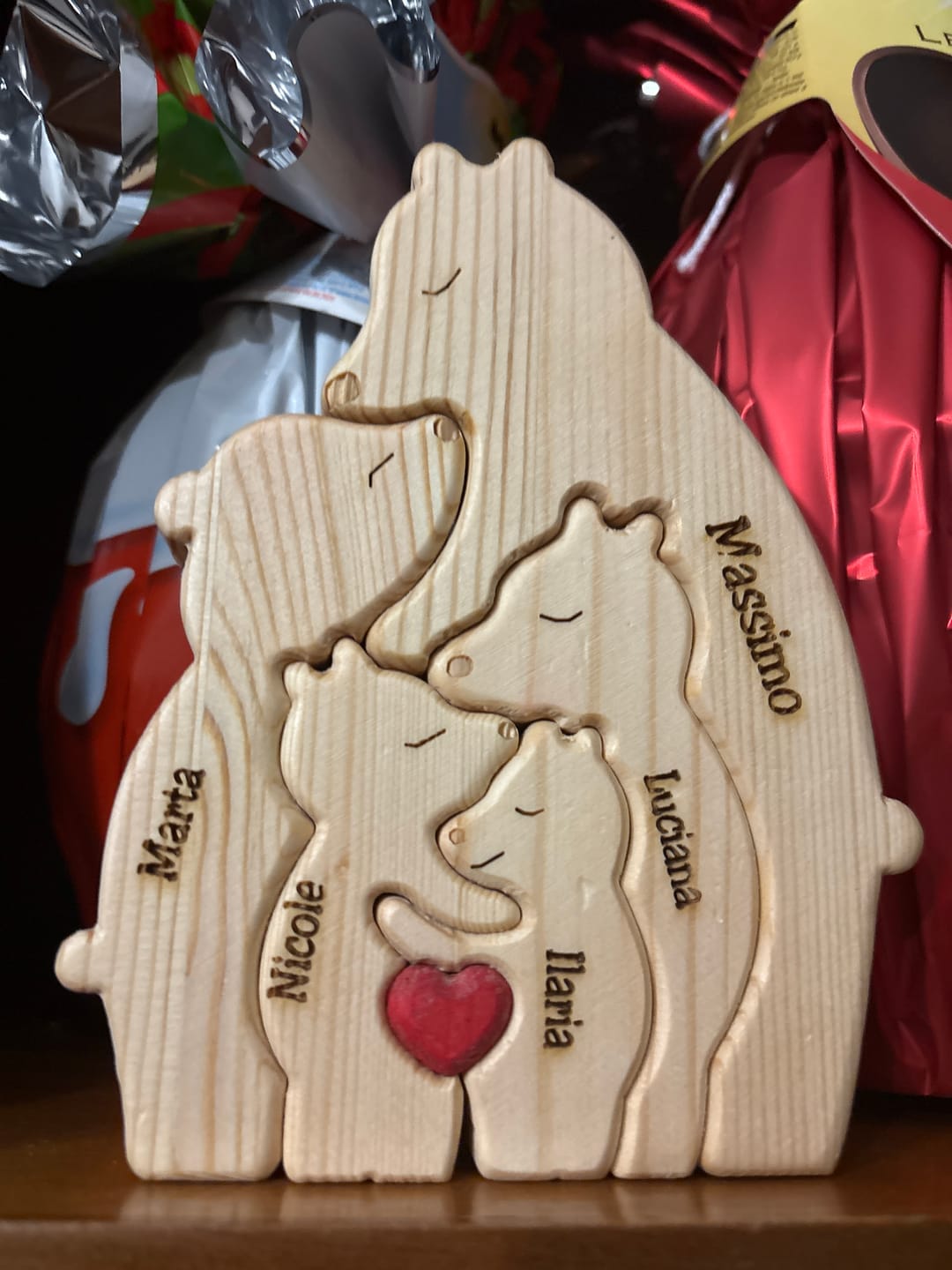 Customer photo review of Orsi famiglia - Graziosi orsetti in legno personalizzati da mostrare alla famiglia