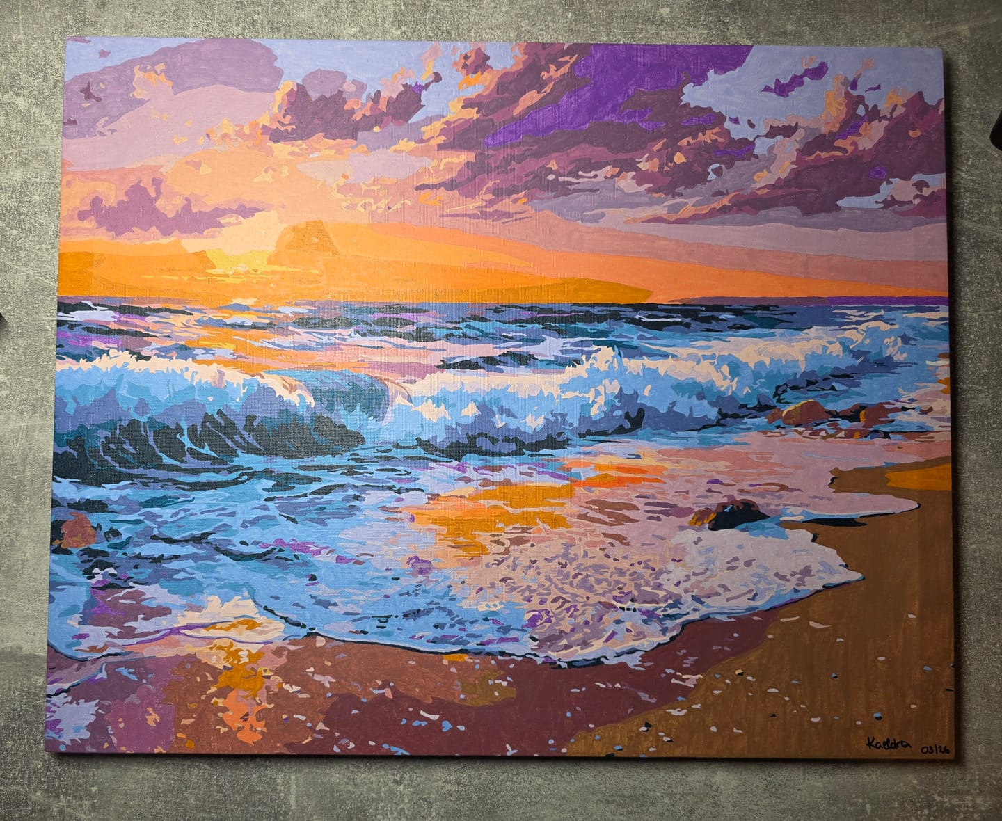 Customer photo review of Malen nach Zahlen - Rosa Sonnenuntergang