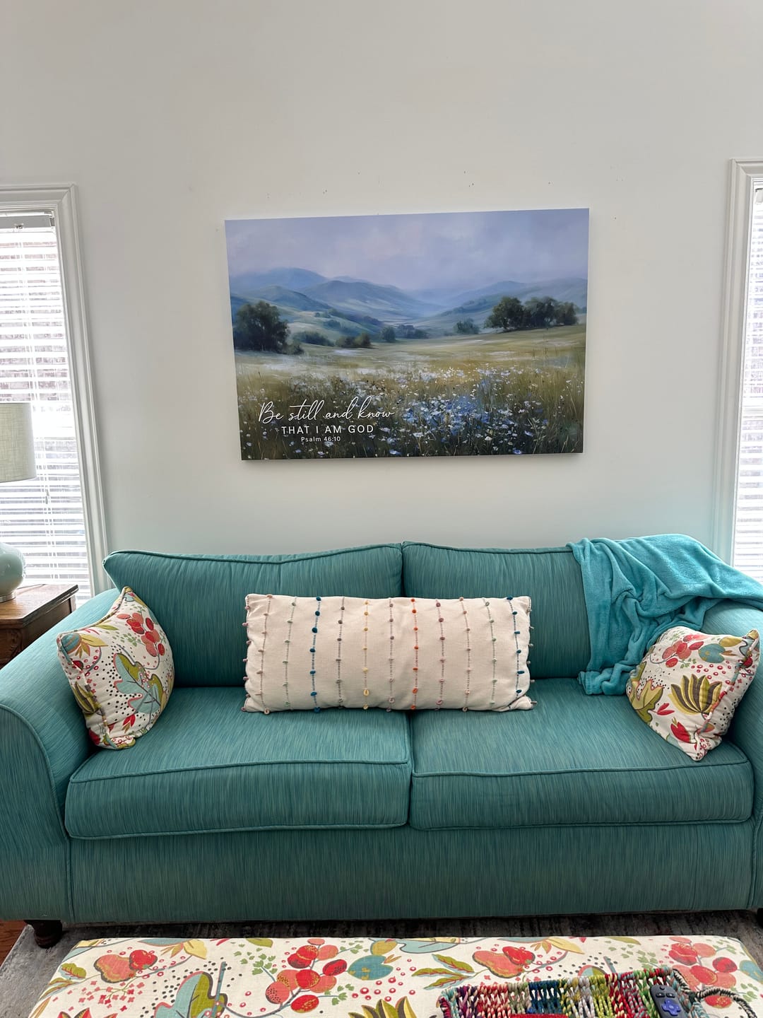 Customer photo review of Be Still And Know That I Am God Psalm 46:10 Wall Art Canvas Print