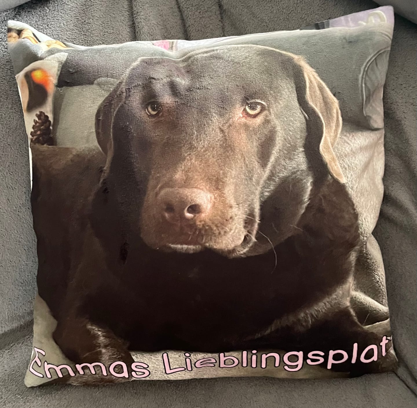 Customer photo review of personalisiertes Fotokissen 40x40 cm