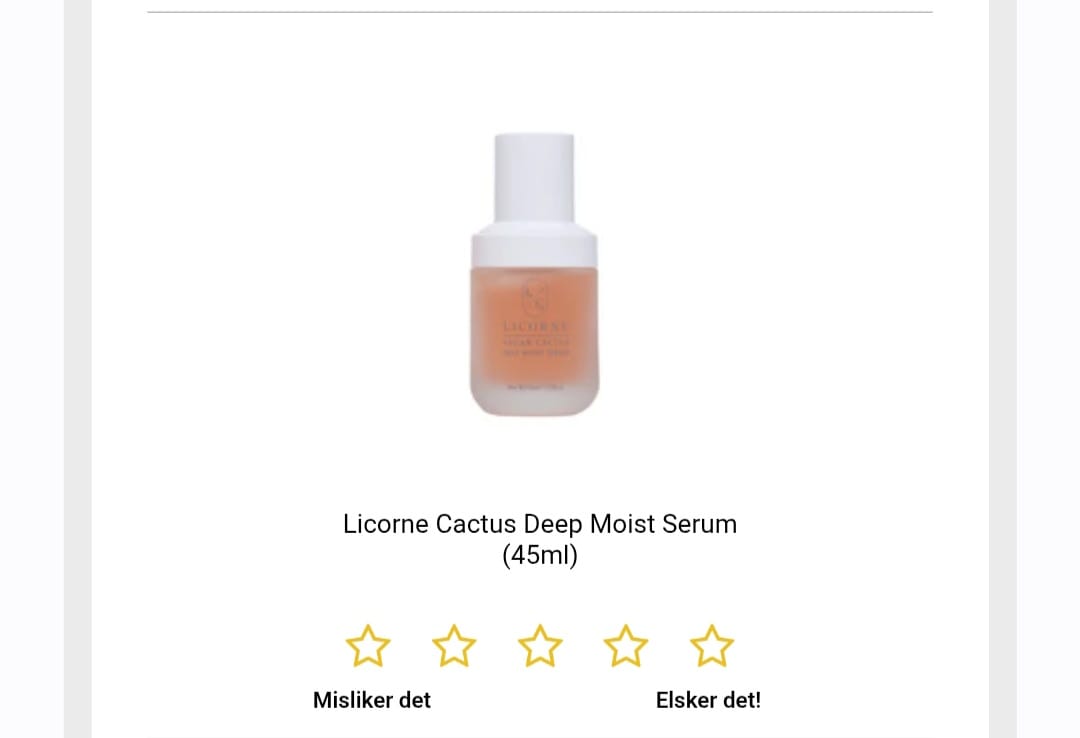 Customer photo review of Licorne Cactus Deep Moist Serum (45ml)