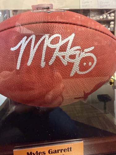 Customer photo review of Myles Garrett Autographed Cleveland Browns Signed Authentic Full Size NFL Duke Football Beckett Witness Authenticated COA