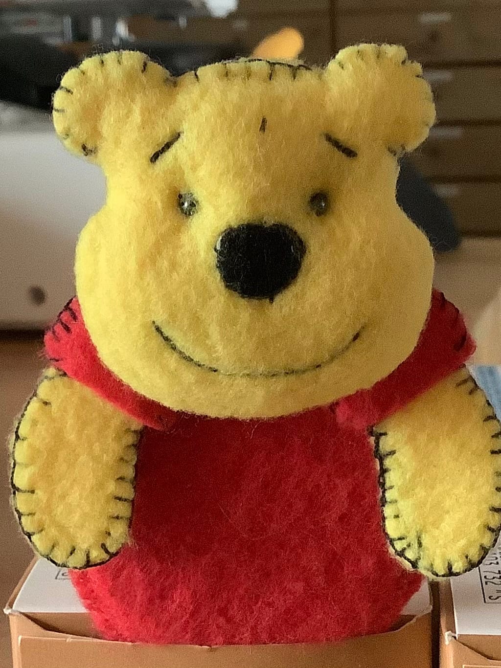 Customer photo review of Pocket Teddy Bear Pooh  FREE PATTERN