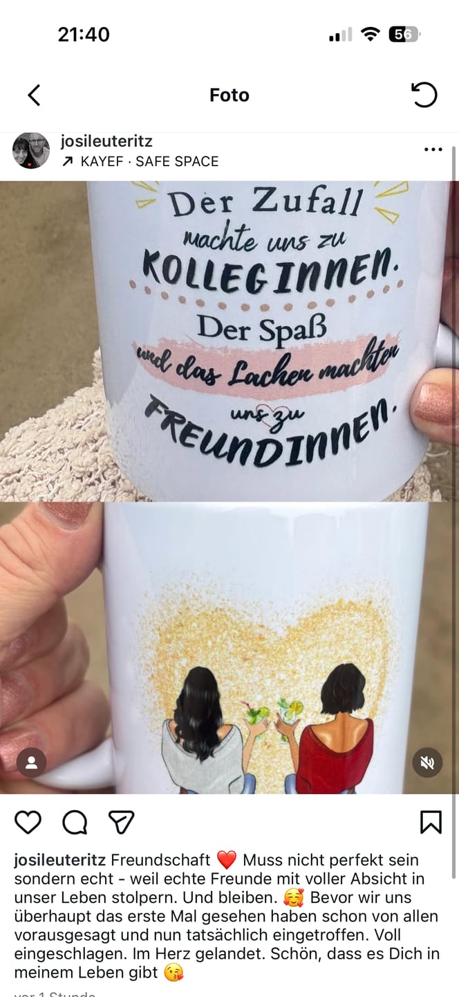 Customer photo review of Zuerst waren wir Kolleginnen - Personalisierte Tasse (2-4 Personen)