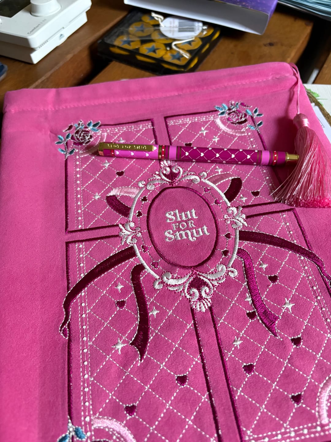 Customer photo review of Slut for Smut Book Sleeve - Pink