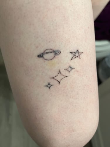 Customer photo review of Tattoo Kit - Neebol Wireless Tattoo Gun Kit for Beginner A10 & 67M