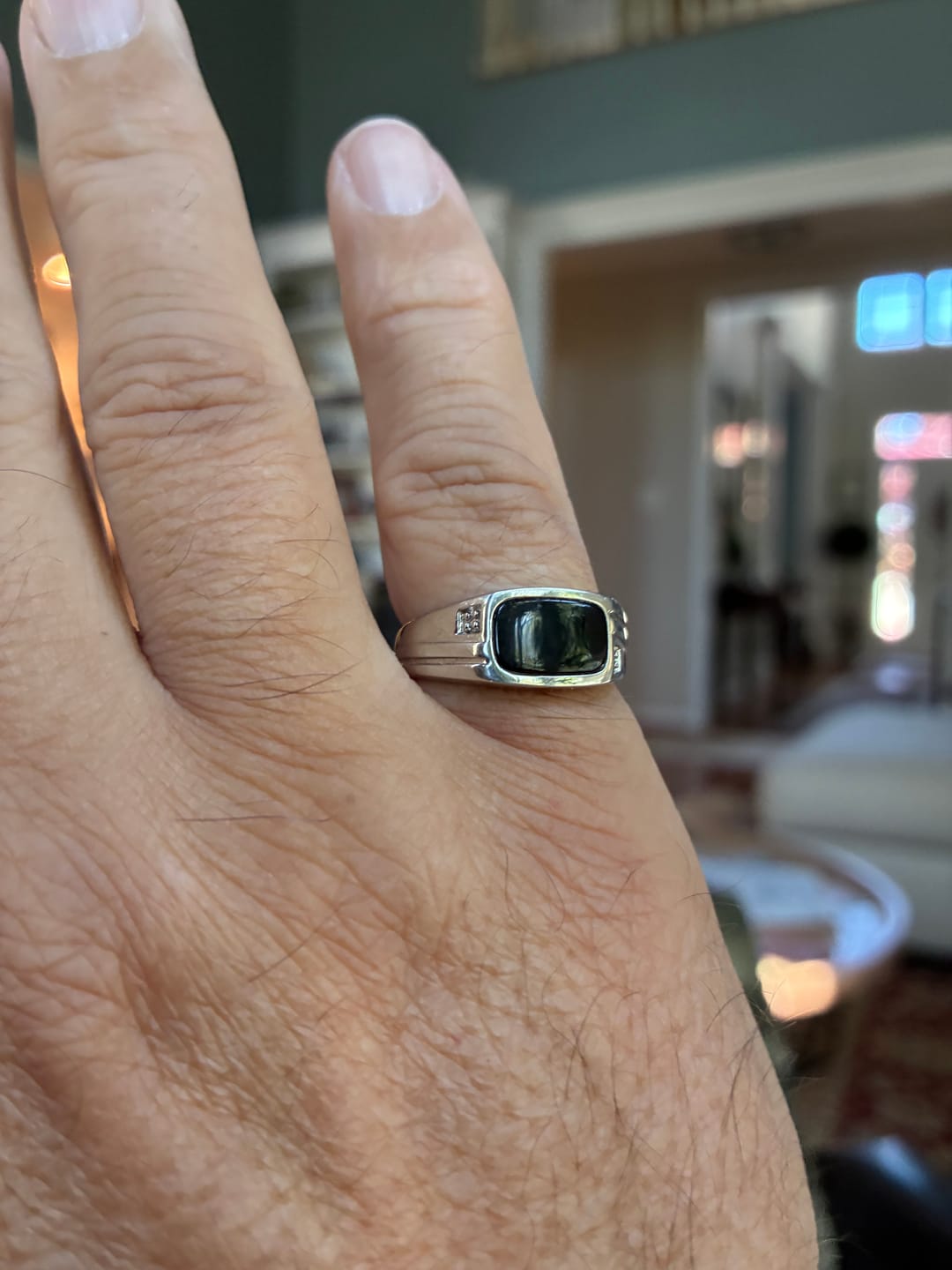 Customer photo review of Black Agate Ring