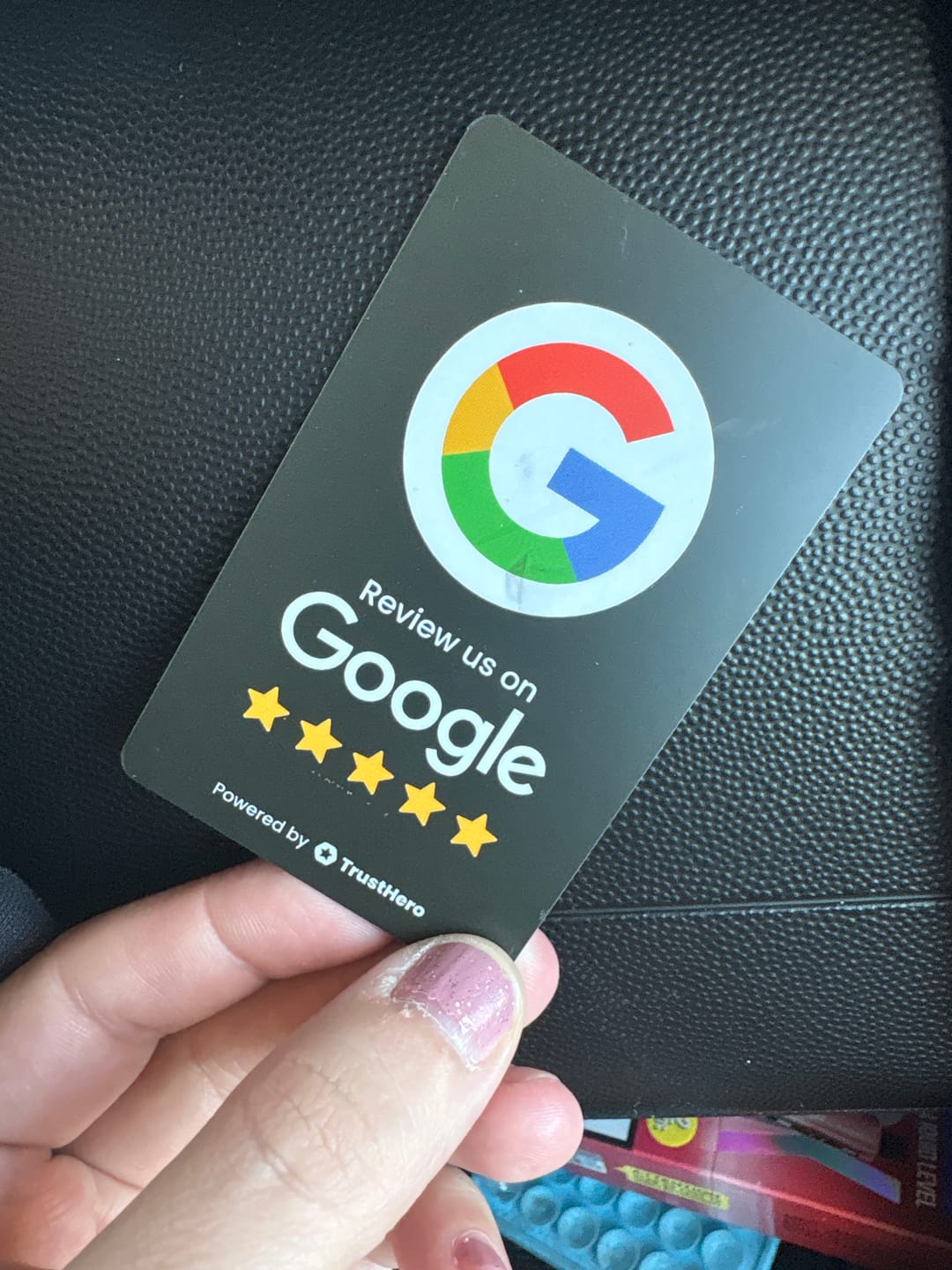 Customer photo review of Google Review Card - Black