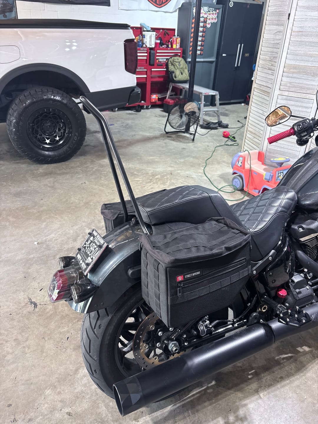 Customer photo review of Iron Born Blade 25" Sissy Bar for Harley Softail Low Rider S FXLRS Matte Black