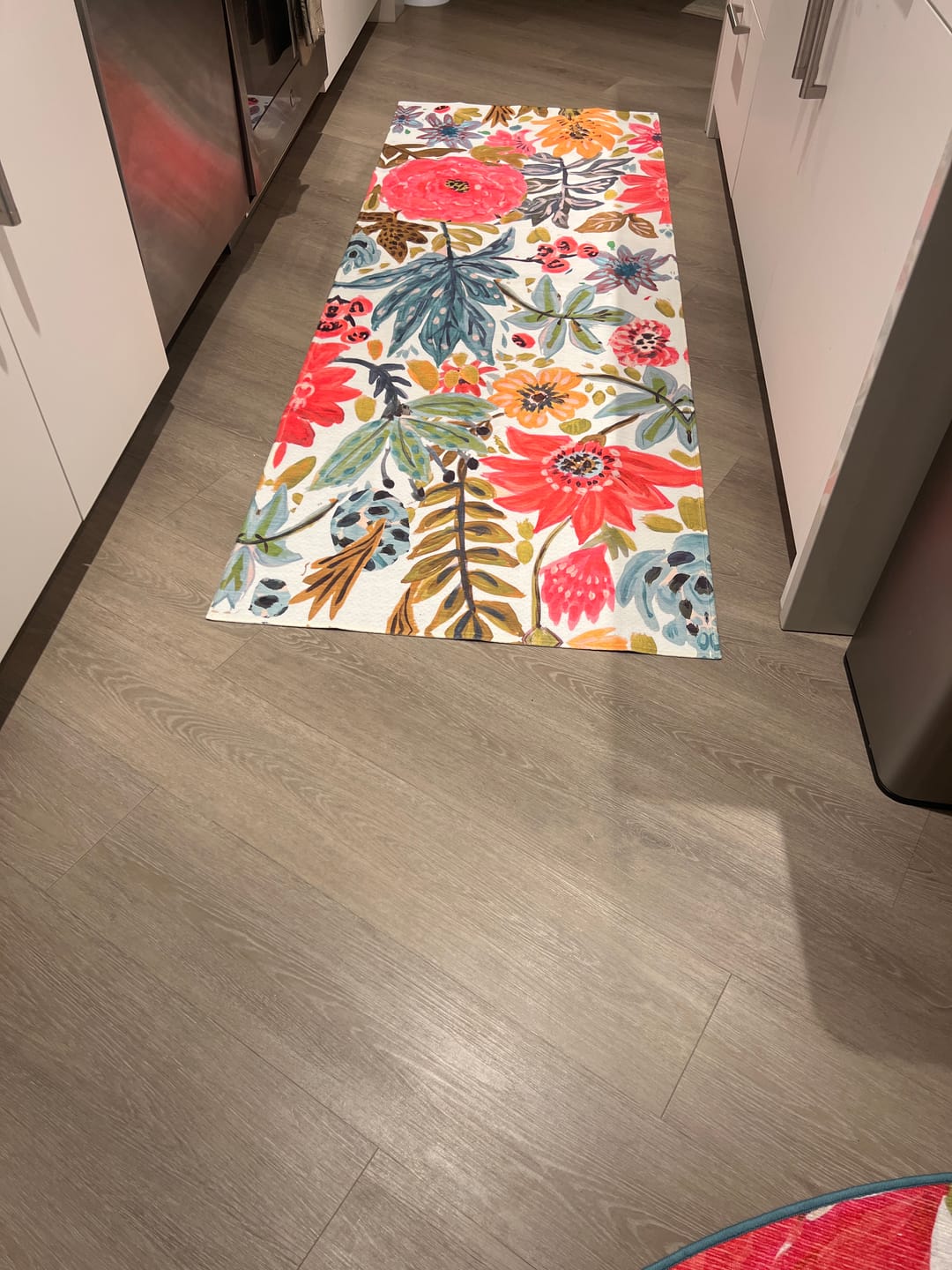 Customer photo review of Floral Bloom Multicolor Washable Rug