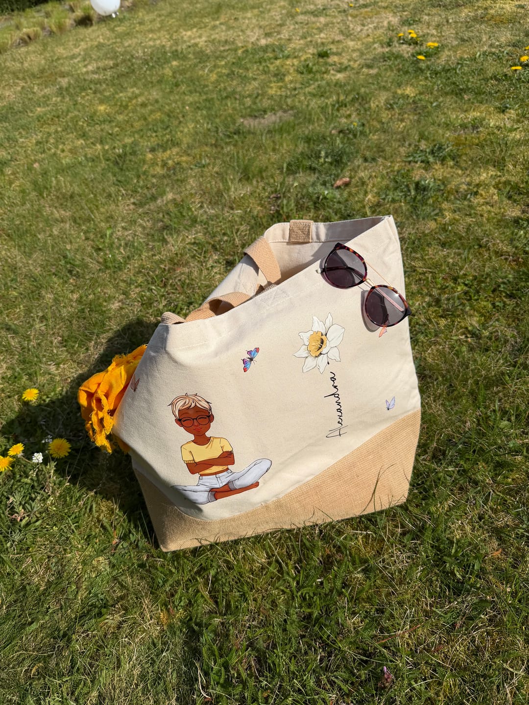 Customer photo review of Beachtime - Individuelle Personalisierte Strandtasche mit Blume
