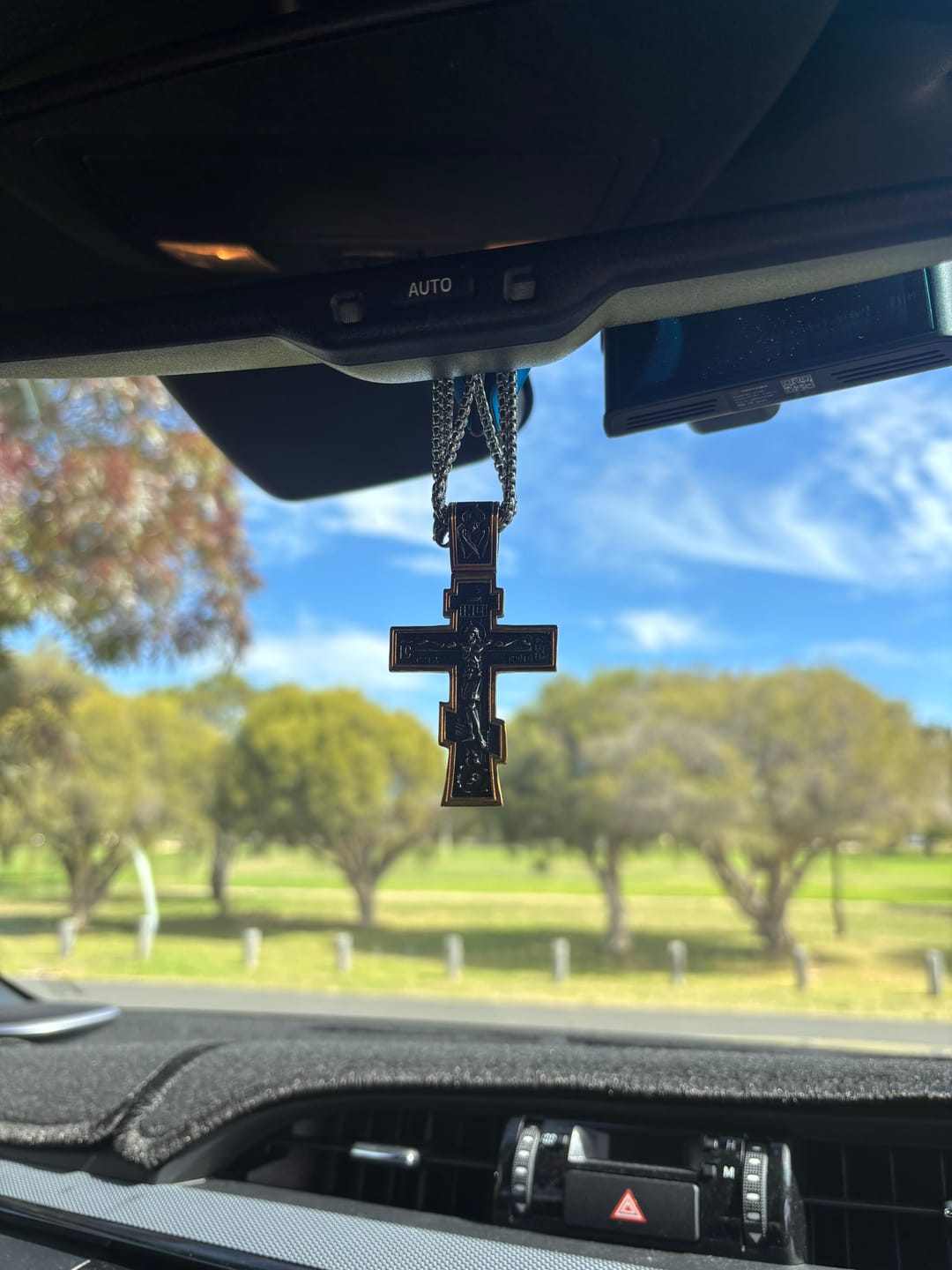 Customer photo review of DARK JESUS CROSS. - GOLD