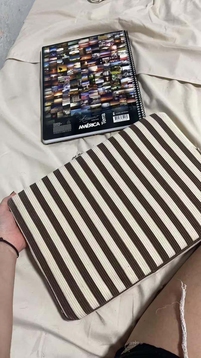 Customer photo review of Striped Padded Laptop Sleeve