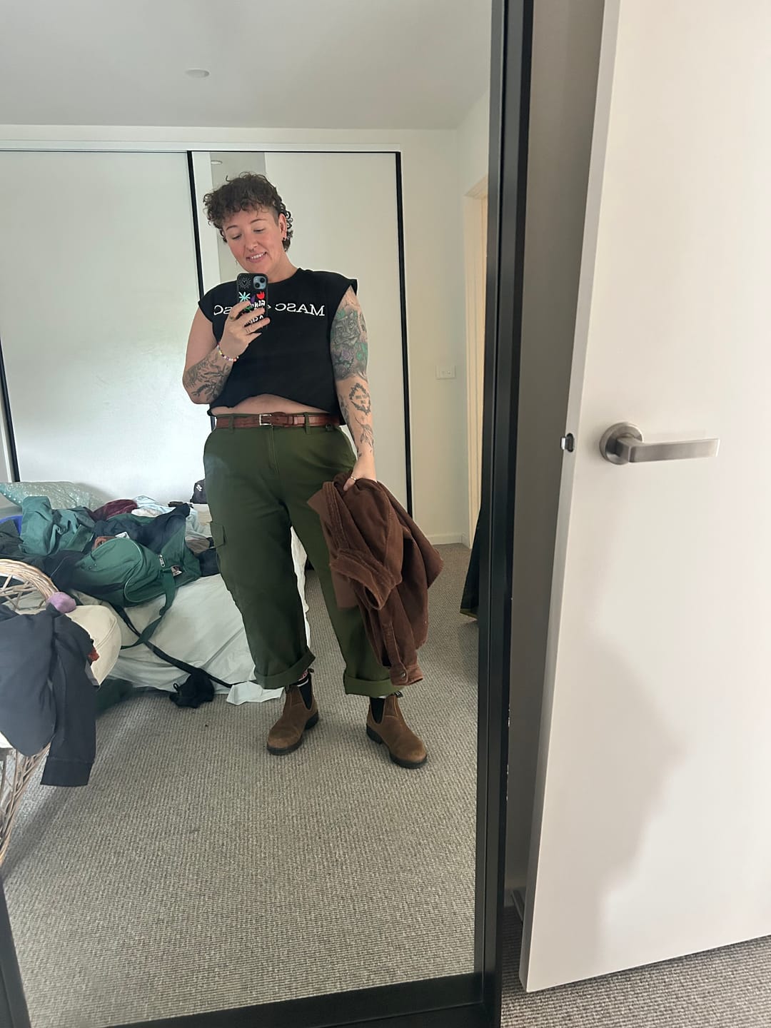 Customer photo review of Mid Rise Cargo Pants - Hunter