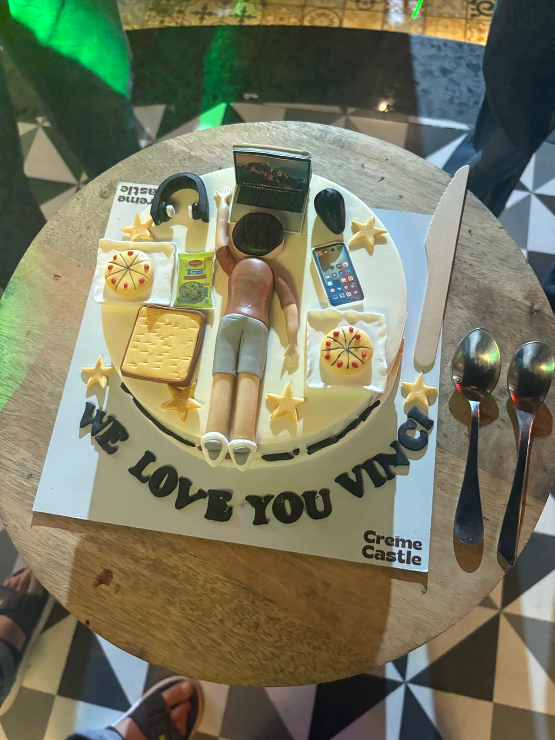 Customer photo review of Lazy Laptop Lover Custom Cake