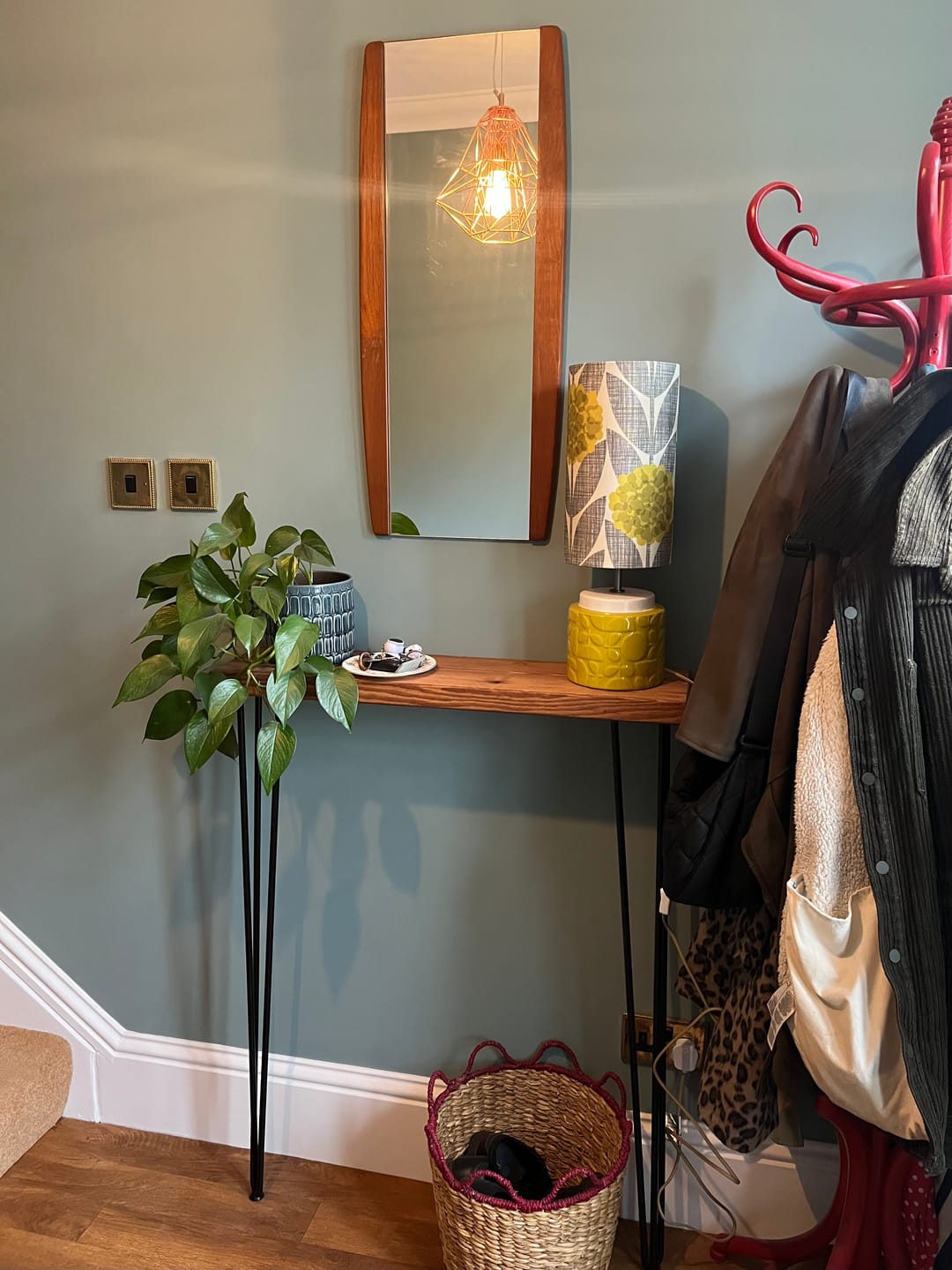 Customer photo review of Console Table 20cm Depth | Hairpin Leg