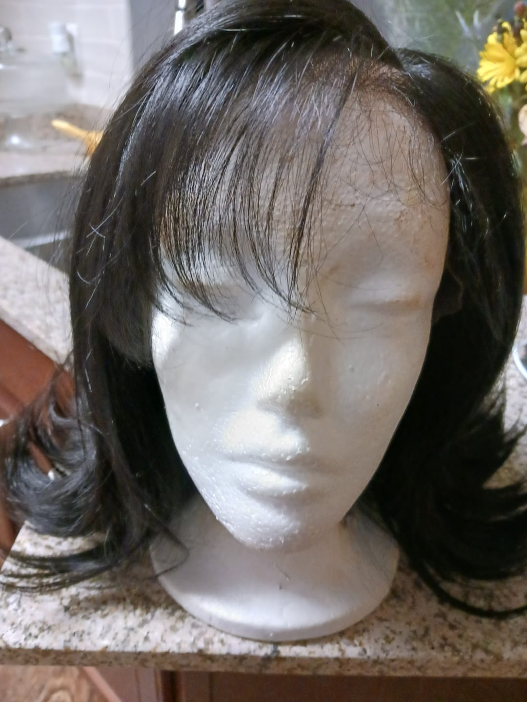 Customer photo review of Sensationnel Butta Lace Glueless HD 5" Deep Lace Parting Front Wig - 90's BANGS UNIT 907