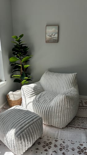 Customer photo review of SINGLE-SEATER FOAM BEAN BAG CHAIR - CHANNEL CORD