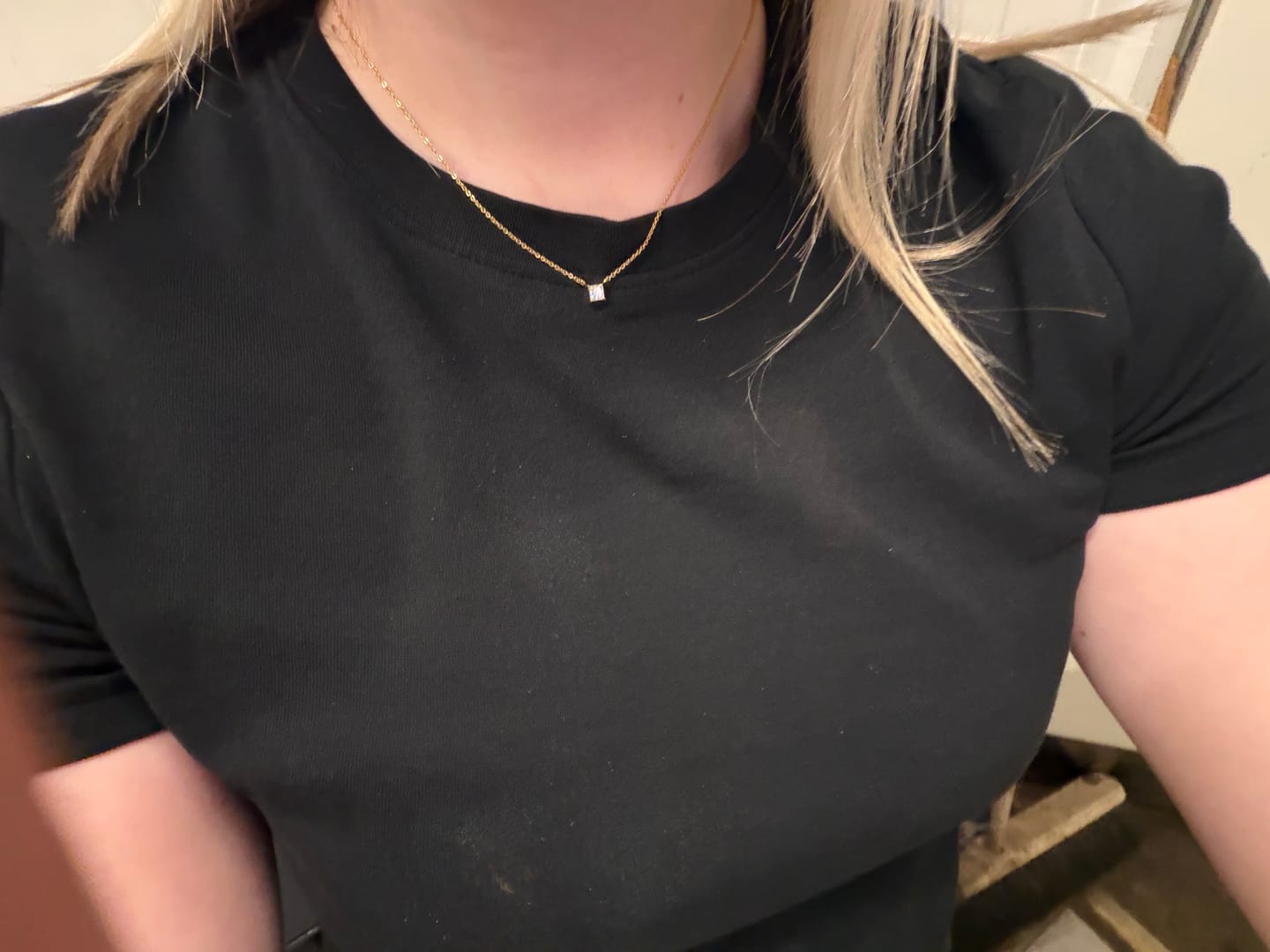 Customer photo review of Asscher Solitaire Necklace