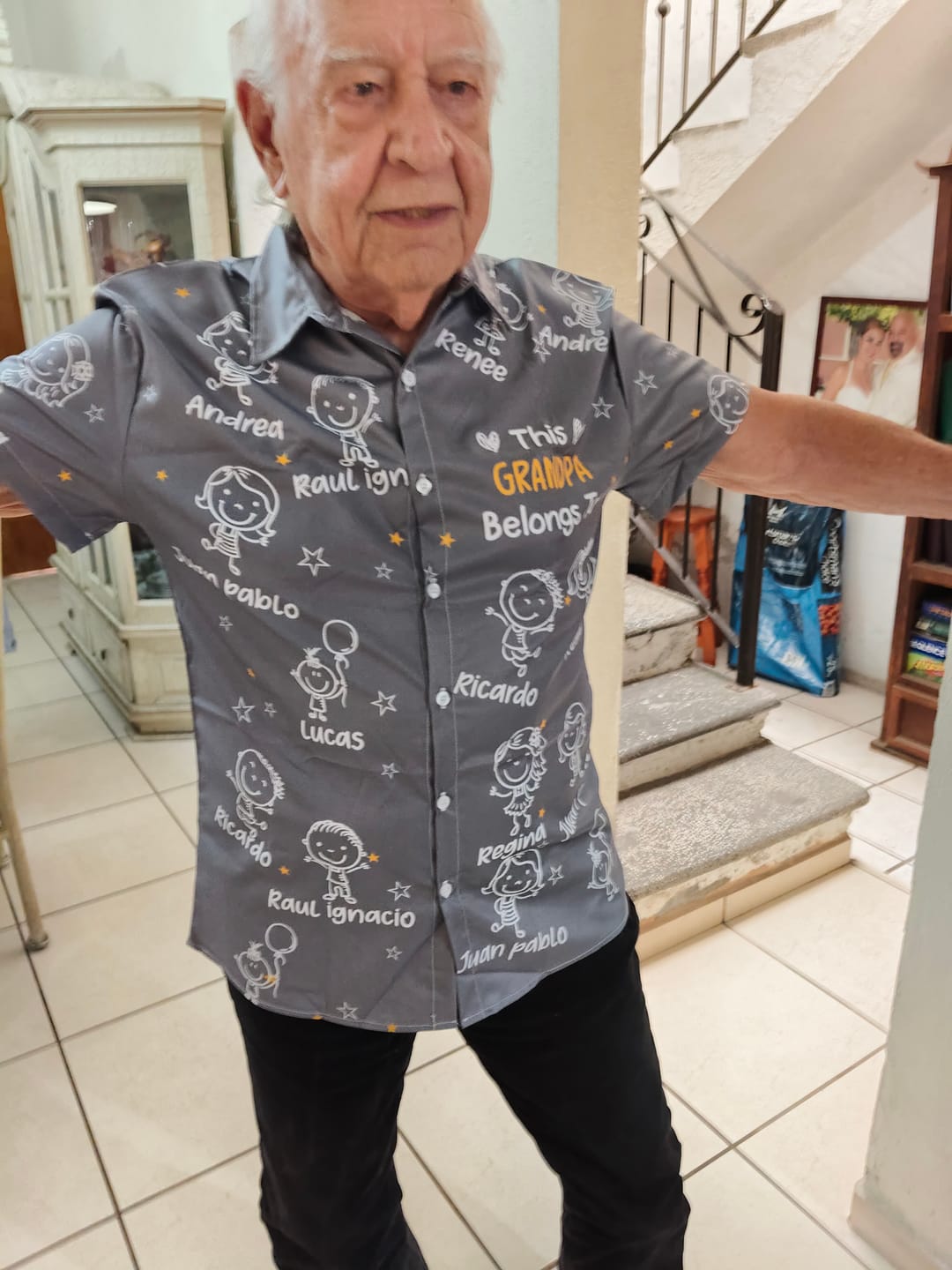Customer photo review of Personalized Hawaiian Shirt- This Grandpa Belongs To Doodle