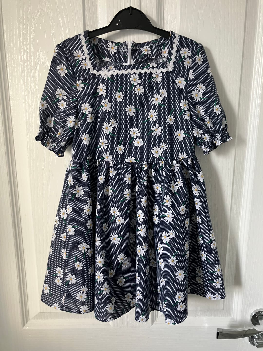 Customer photo review of White Flowers and Polka Dots Polycotton Fabric