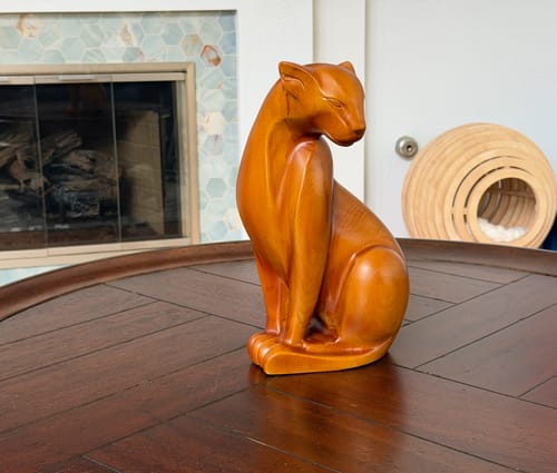 Customer photo review of Cheetah Wood Sculpture #WA108