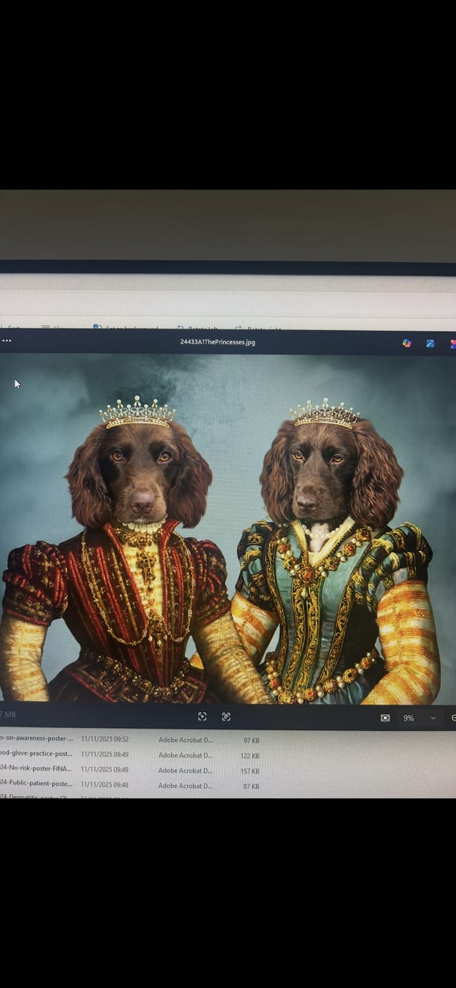 Customer photo review of The Princesses: Custom Pet Poster