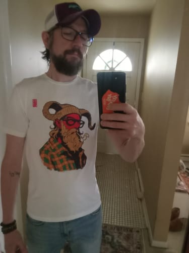 Customer photo review of Hipster Devil T-Shirt