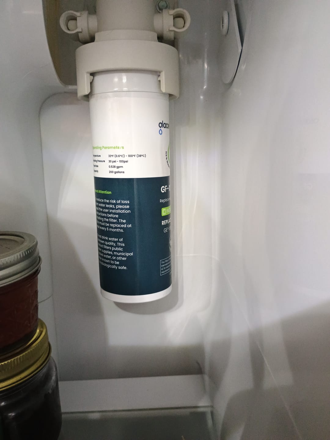 Customer photo review of GlacierFresh Replacement for GE XWFE Water Filter - NSF Certified with RFID Chip