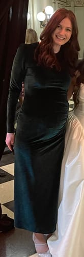 Customer photo review of Ruby Velvet Dress by Reformation - RENTAL