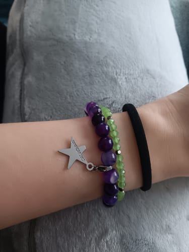Customer photo review of »Don’t Panic - angstfrei« Blockadenlöser-Armband aus echtem Lavendelachat inkl. abgebrochenem Stern