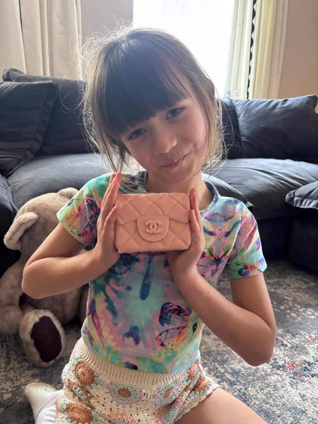 Customer photo review of CandyFloss filled Chocolate Handbag