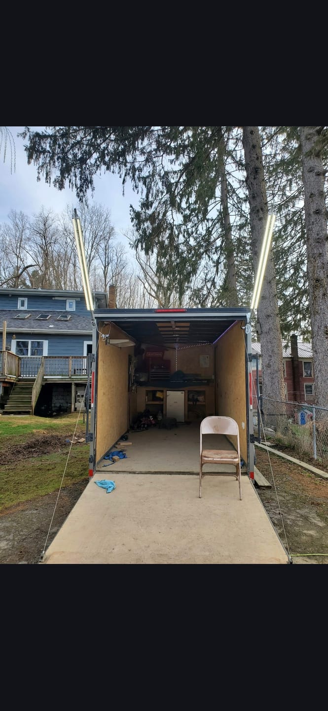 Customer photo review of Racing Trailer Pit Light – Dual 5 Foot Pole 20,000 Lumens