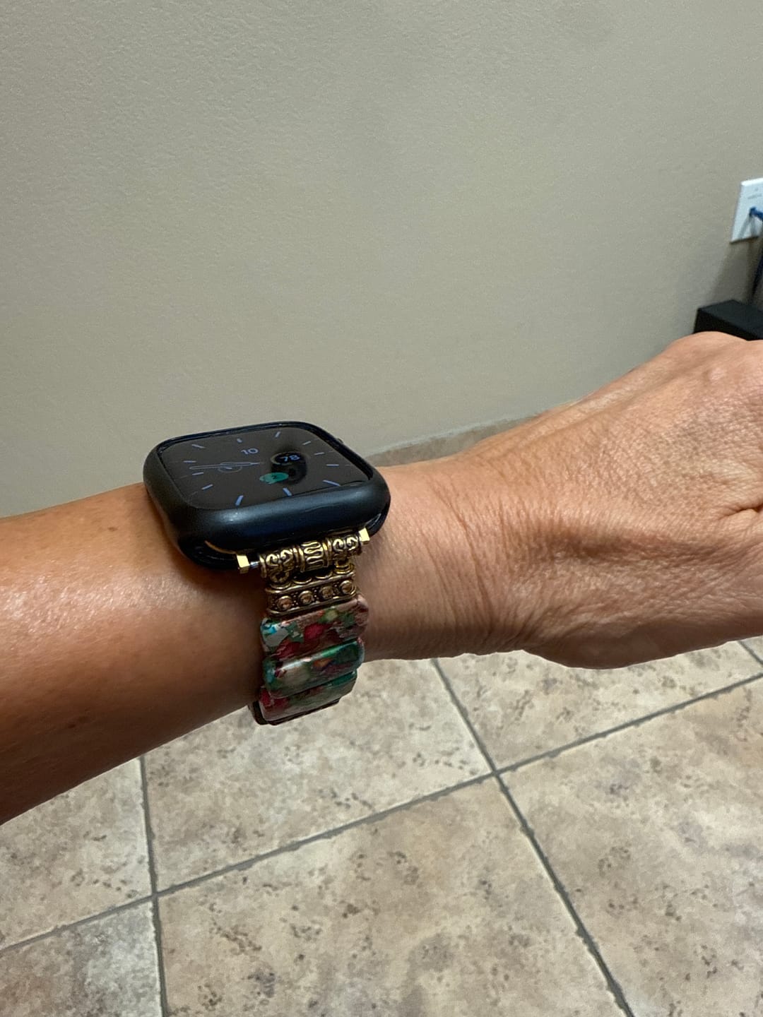 Customer photo review of Vineyard Jasper Stretch Apple Watch Strap