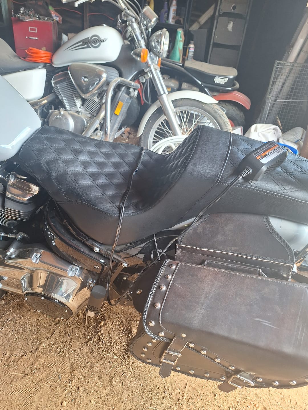Customer photo review of Iron Born Diamond Stitch 2-Up Seat for 2018+ Harley Softail Street Bob FXBB/S