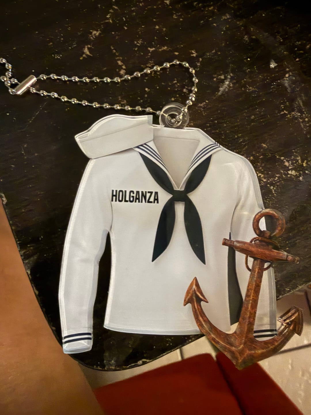 Customer photo review of Sail With Courage & Pride – Personalized Acrylic Car Ornament