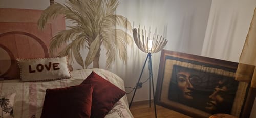 Customer photo review of Athéna teinté Chêne | Lampadaire