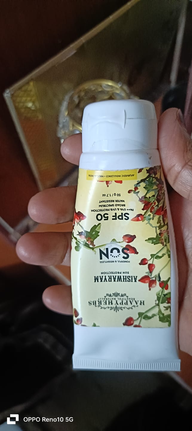 Customer photo review of Aishwaryam SPF50 Powerful,weightless & Moisturizing Sunscreen , Pa++,uva& Uvb Protection