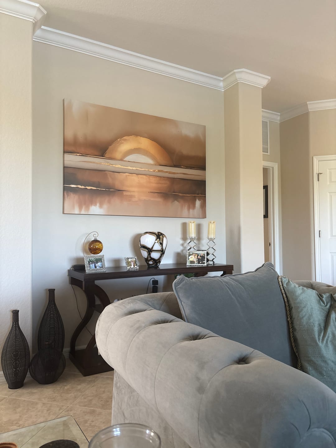 Customer photo review of Golden Horizon Glow – Modern Sunset Canvas Wall Art