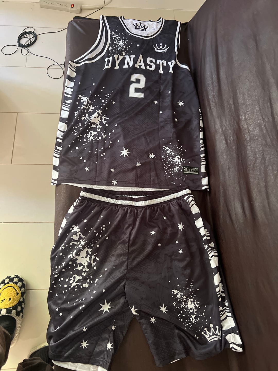 Customer photo review of Custom Black White Double Side Tops Athletic Basketball Jersey