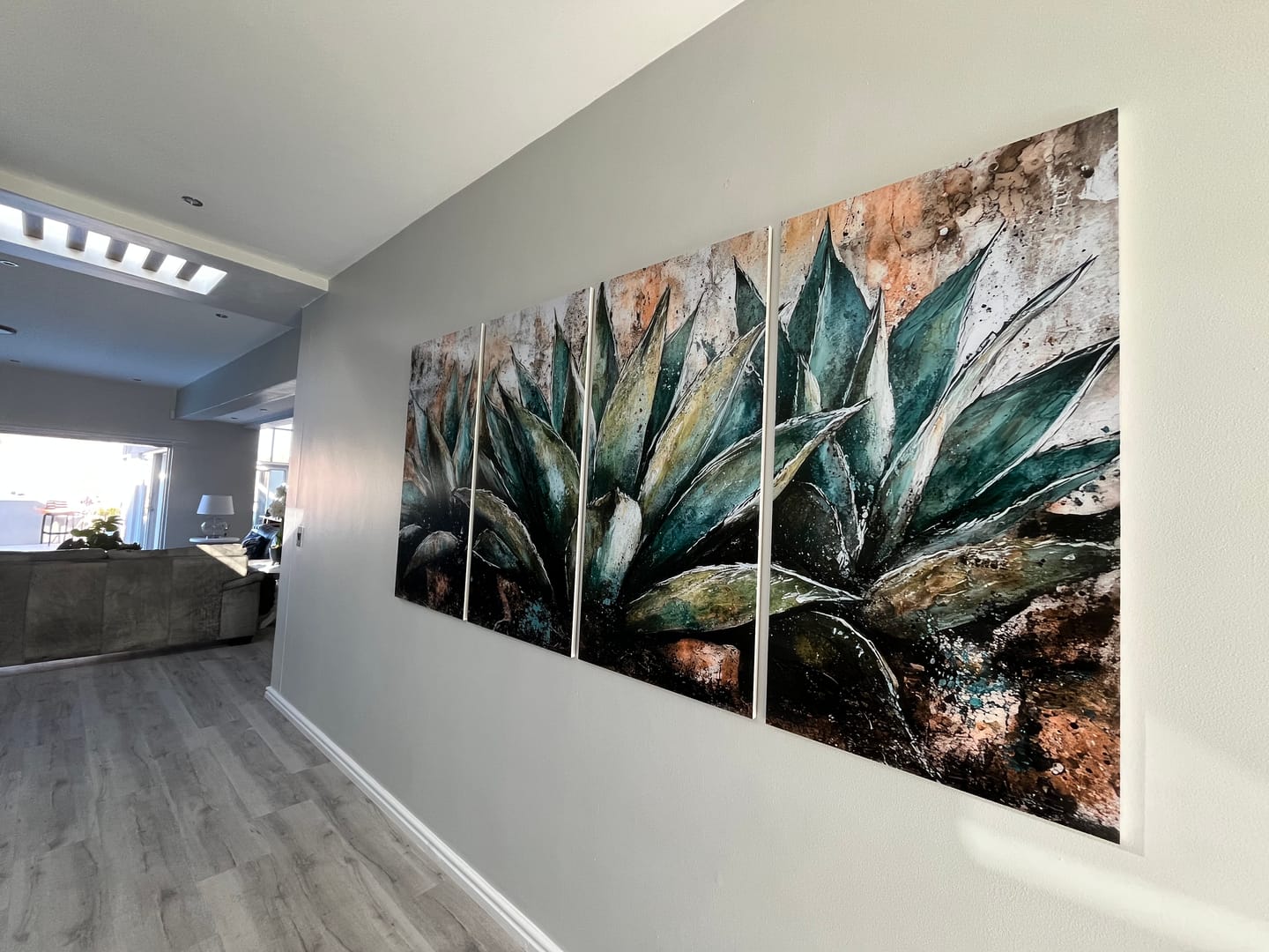 Customer photo review of Wooden Wall Art | 4 Set | Plants | Succulents
