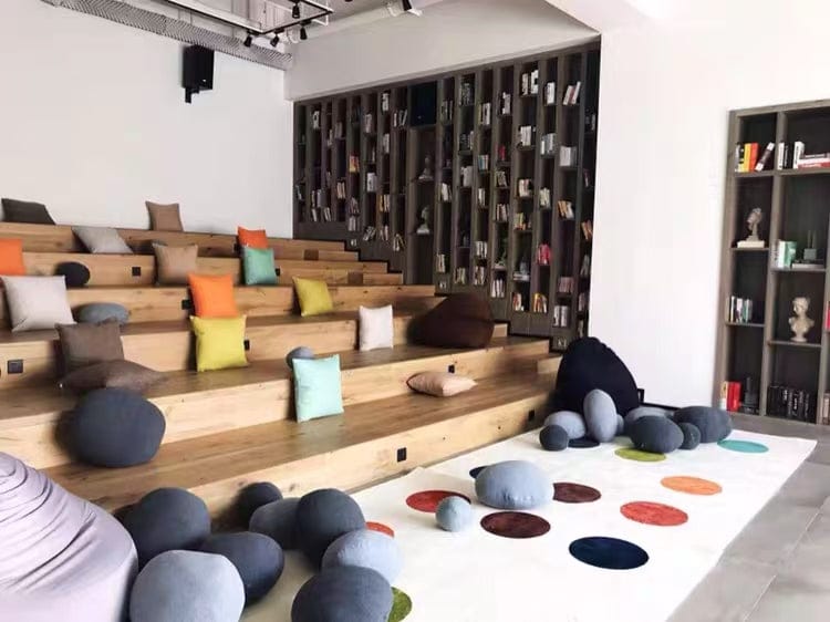 Customer photo review of Stone Pouf Boulder Pillow – Soft Sculptural Floor Cushion | GabyBerg
