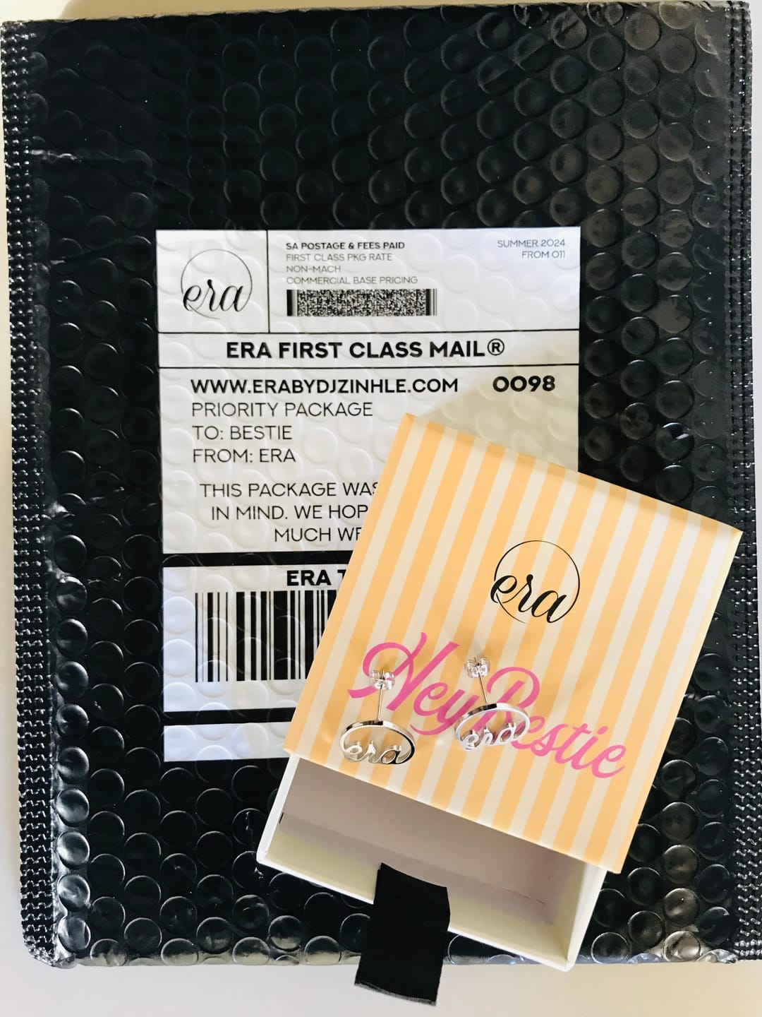 Customer photo review of Silver Era Logo Studs