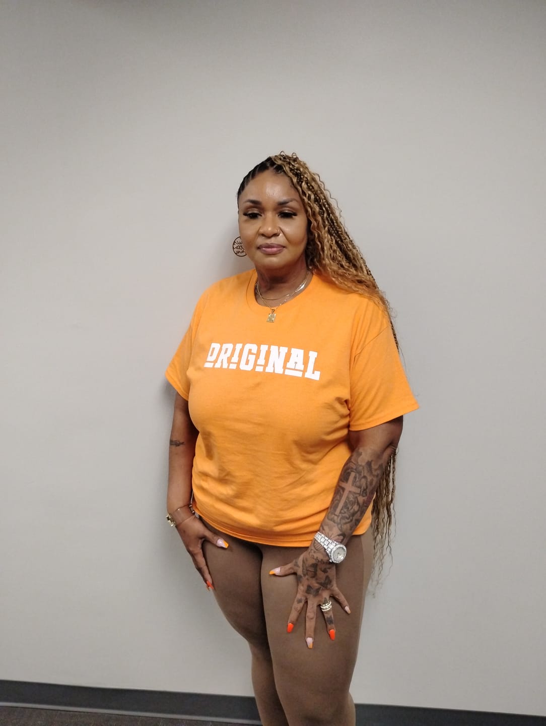 Customer photo review of ORIGINAL Signature Graphic Tee (Tangerine Orange)