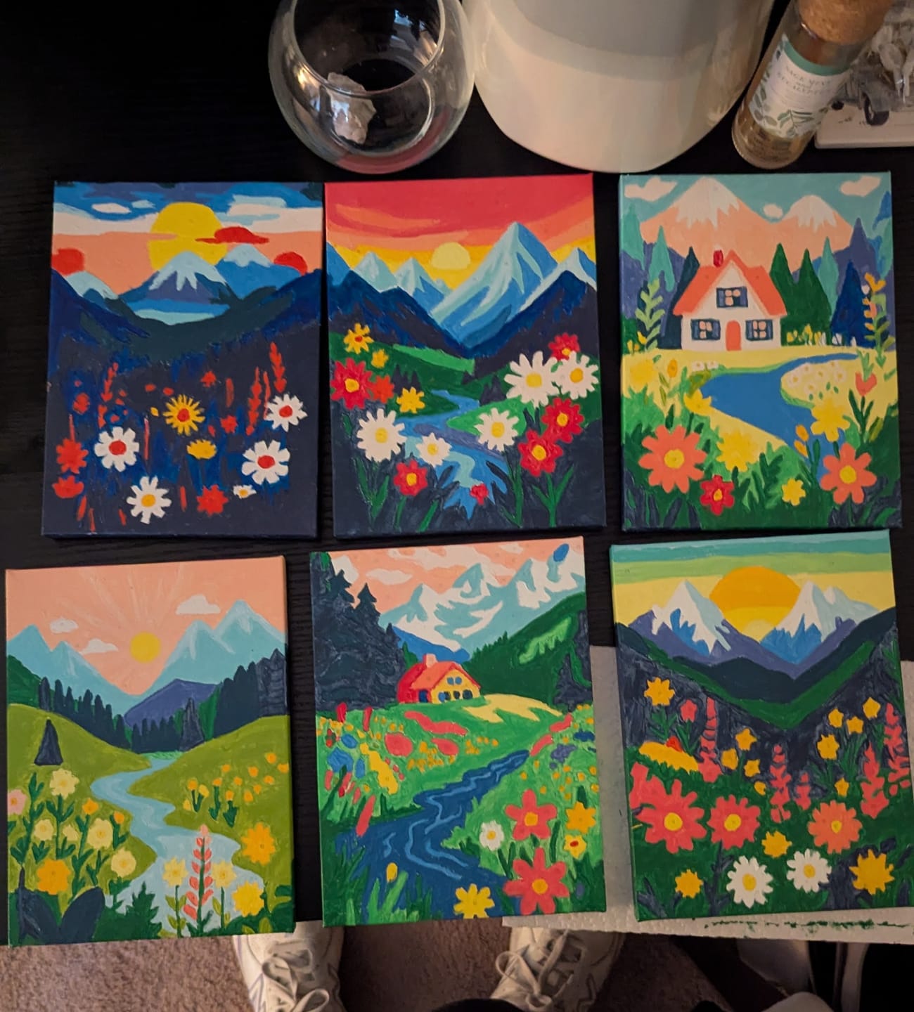 Customer photo review of 6 Mini Paintings - Colorful Landscapes Set