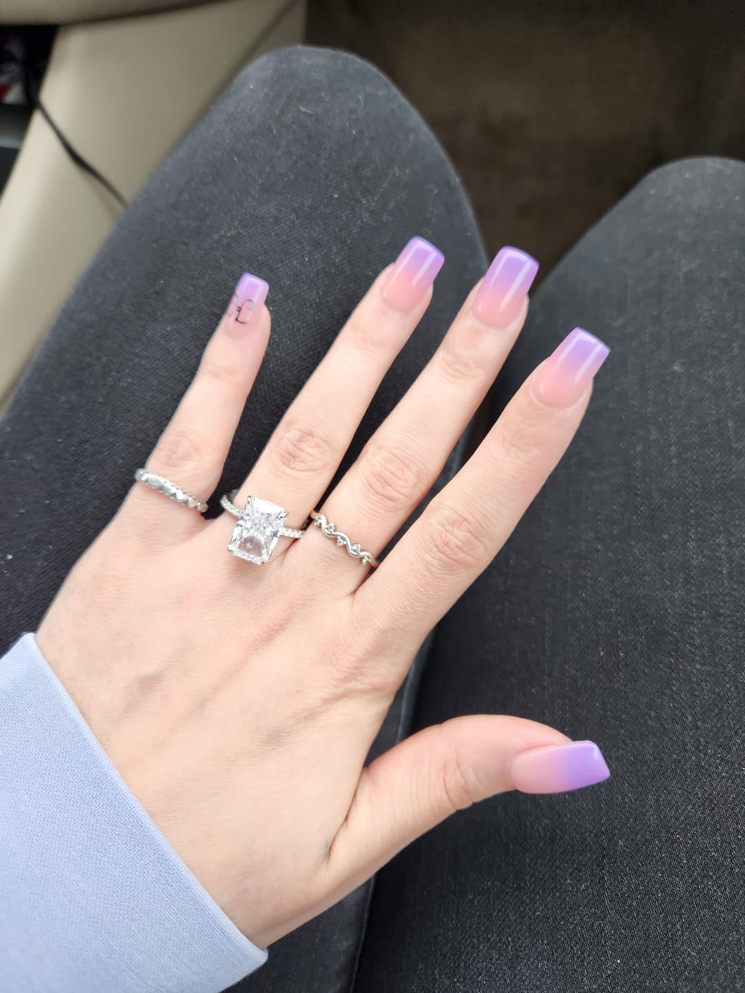 Customer photo review of S925 2.0Ct～7.0Ct Radiant Cut Engagement Ring Or Enhancer Wedding Set In Sterling Silver