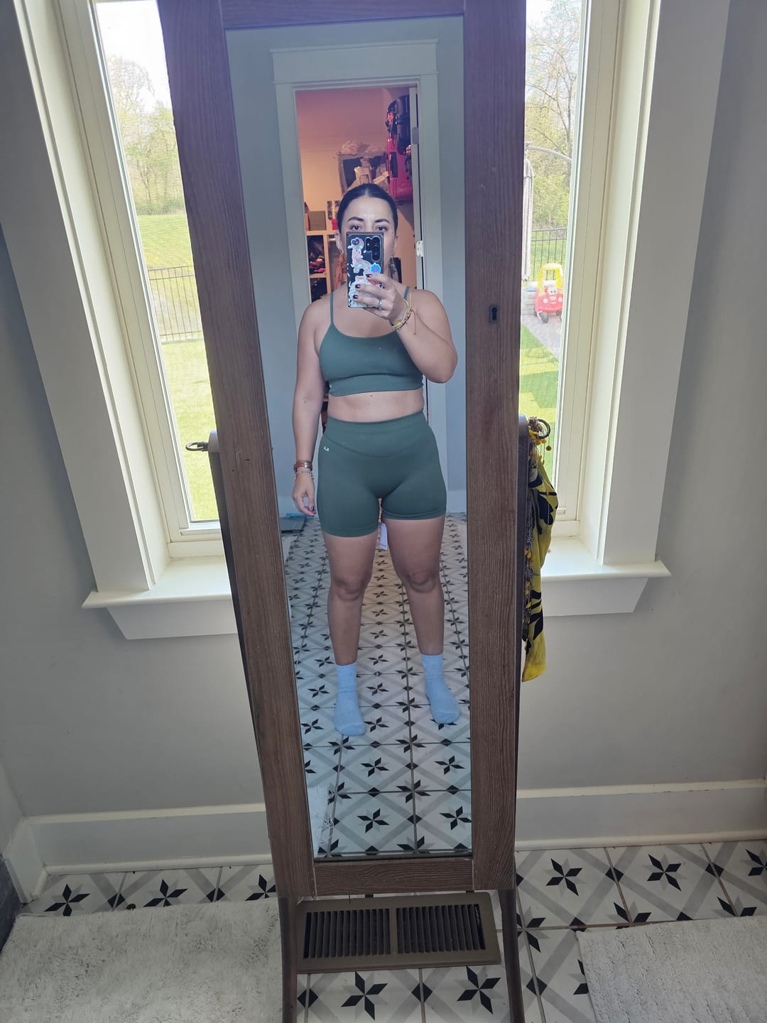 Customer photo review of Sports Bra – Matcha