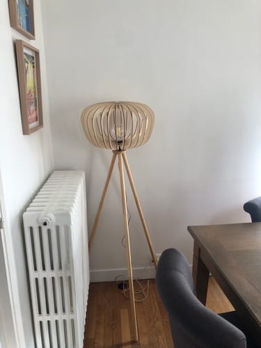 Customer photo review of Agathe teinté Chêne | Lampadaire